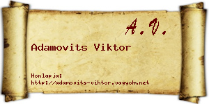 Adamovits Viktor névjegykártya